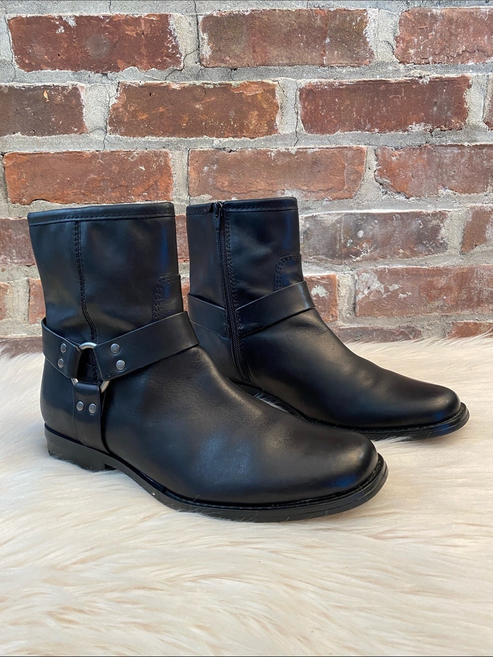 House of Harlow 1960 Portia Leather Harness Boots, Size 9.5M